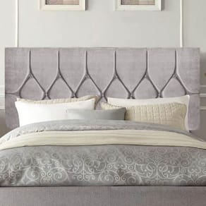 Painel Estofada Istambul Botão Capitonê 140cm Casal Para Cama Box Quarto Suede Cinza Claro - Gat Magazine