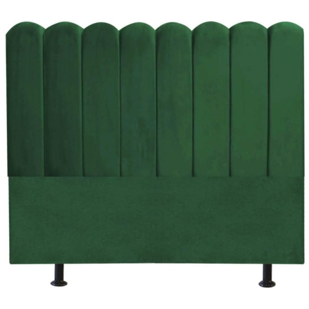 Cabeceira Estofada Cama Box Queen 160 Cm Maitê Suede Cor:verde