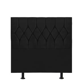 Cabeceira Estofada Istambul Capitonê 100cm Solteiro Box Quarto Corino Preto - Gat Magazine