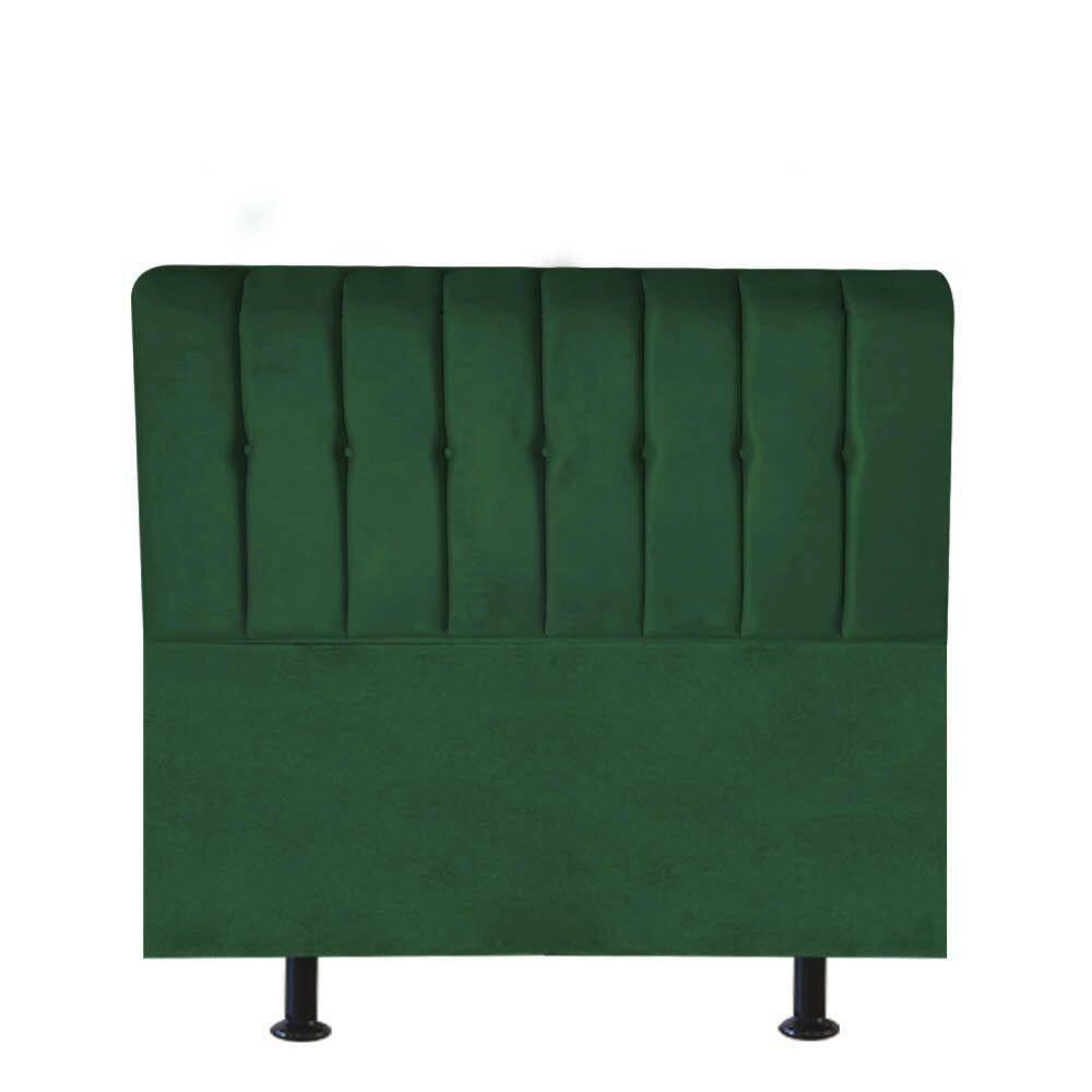Cabeceira Estofada Kiara 90cm Solteiro Box Quarto Suede Verde - Gat Magazine