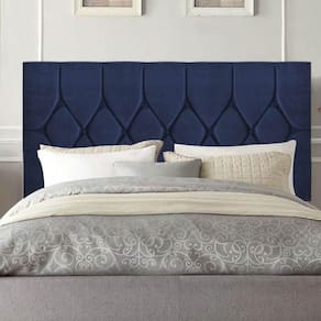 Cabeceira Estofada Istambul Capitonê 195cm King Size Box Quarto Suede Azul Marinho - Gat Magazine