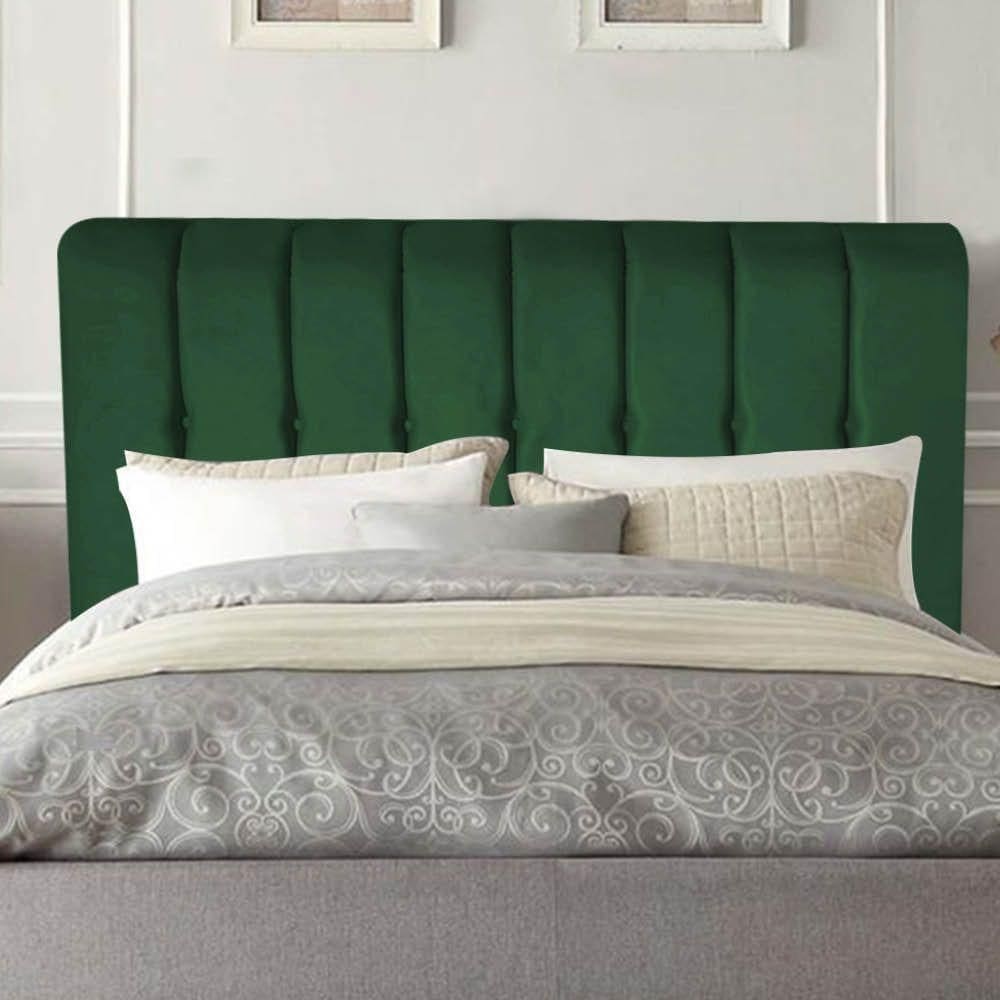 Cabeceira Estofada Kiara 140cm Casal Box Quarto Suede Verde - Gat Magazine