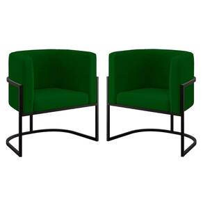 Kit 02 Cadeiras Poltrona Lua Para Sala Quarto Balaqui Decor Verde