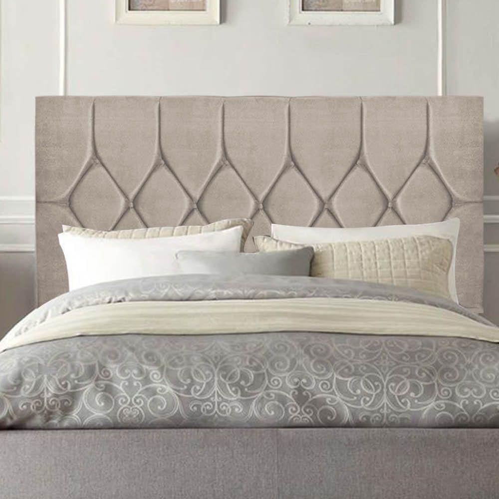 Cabeceira Estofada Istambul Capitonê 140cm Casal Box Quarto Suede Bege - Gat Magazine