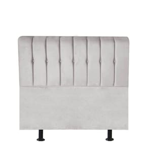 Cabeceira Estofada Kiara 100cm Solteiro Box Quarto Suede Cinza Claro - Gat Magazine