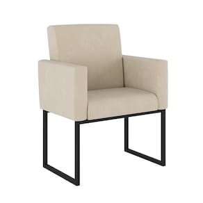 Poltrona Moderna Com Base De Ferro Balaqui Decor Cinza
