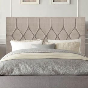 Cabeceira Estofada Istambul Capitonê 195cm King Size Box Quarto Suede Bege - Gat Magazine