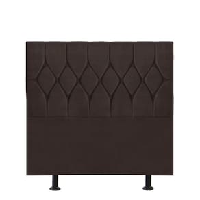 Cabeceira Estofada Istambul Capitonê 90cm Solteiro Box Quarto Corino Marrom - Gat Magazine