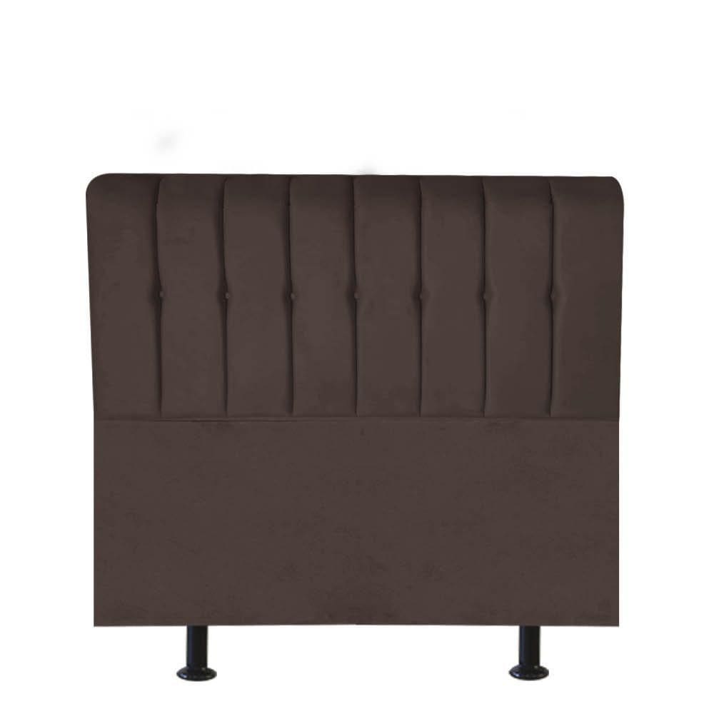 Cabeceira Estofada Kiara 100cm Solteiro Box Quarto Suede Marrom - Gat Magazine