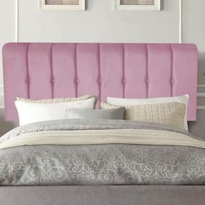 Painel Estofada Kiara 90cm Solteiro Box Quarto Suede Rosa Bebê - Gat Magazine