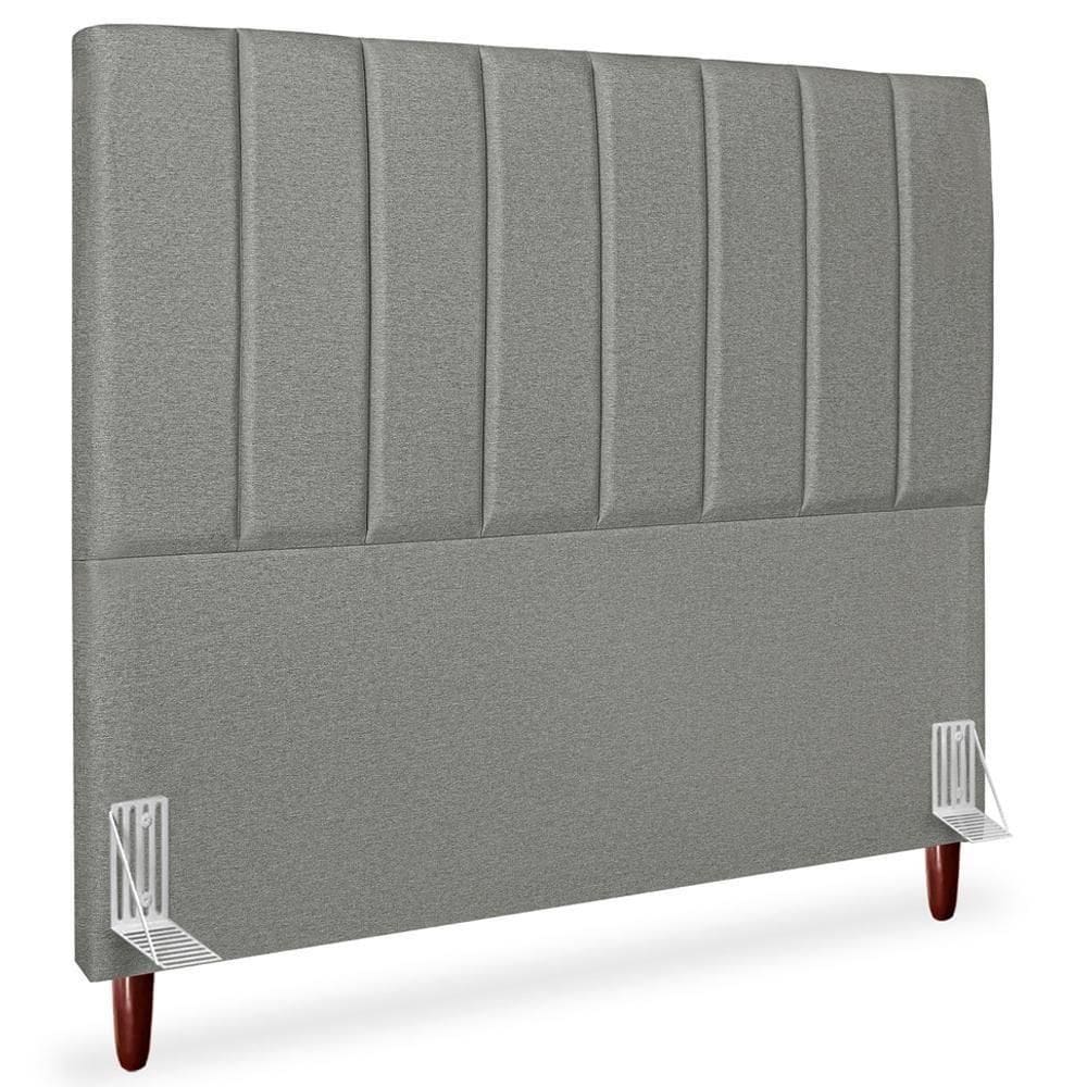 Cabeceira Casal 140cm Arlla Linho Cinza Escuro Rm Cinza Escuro