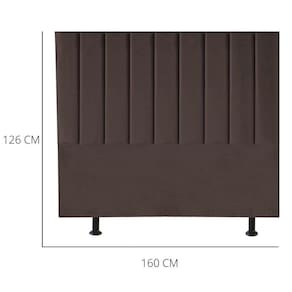 Cabeceira Estofada Cama Casal Queen Size 160 Cm Carolina Veludo E Frame Cor:marrom