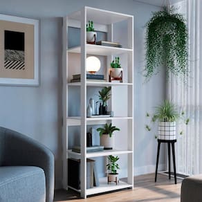 Estante Livreiro 183x60cm 05 Prateleiras Branco Proddy Branco