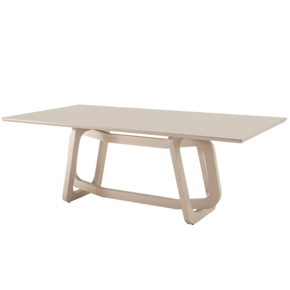 Mesa Para Sala De Jantar Charlote 180cm Moderna MobÃlia Off White - Branco