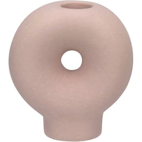 CASTIÇAL PORTA VELA SUPORTE HOME&CO CERÂMICA 9x8x4cm NUDE