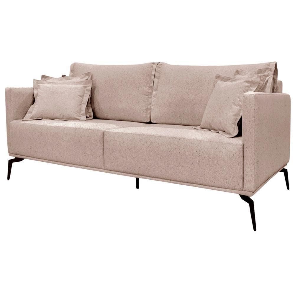 Sofa Liv 3 Lugares 220cm Pes Aço Linho 234 Areia Ezz Areia