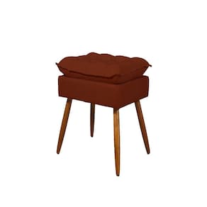Puff Decorativo Pés Palito Opala Sala Balaqui Decor terracota