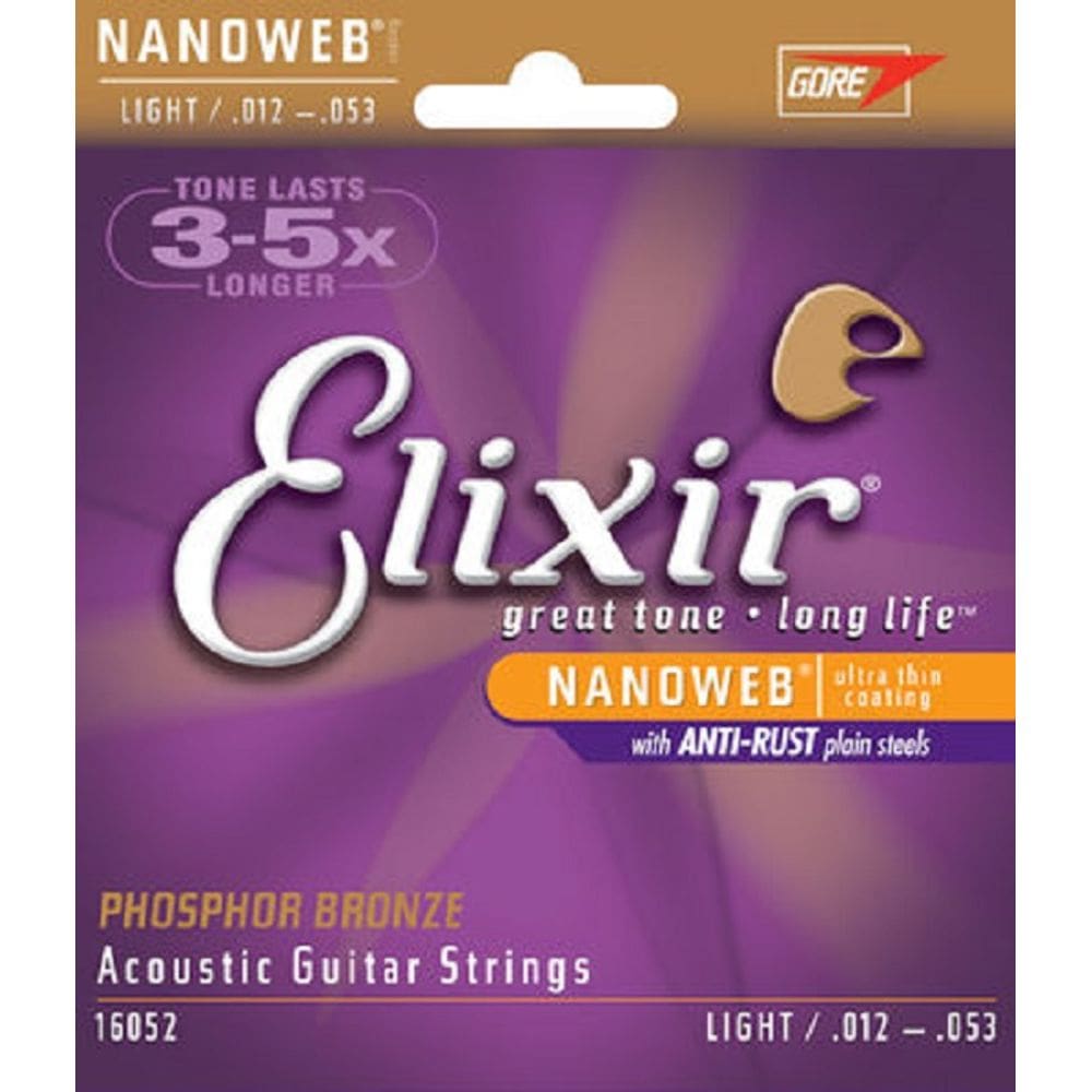 Encordoamento 012 Light Phosphor Bronze Violão Aço Elixir