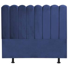 Cabeceira Estofada Cama Box King 195 Cm Maitê Suede Cor:azul Marinho