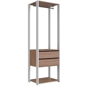 Guarda Roupa Closet 02 Gavetas 183x60cm Branco Montana Proddy Branco Montana