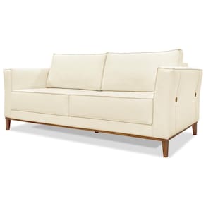 Sofa Balli 2 Lugares 170cm Pes Madeira Linho 221 Perola Ezz Perola