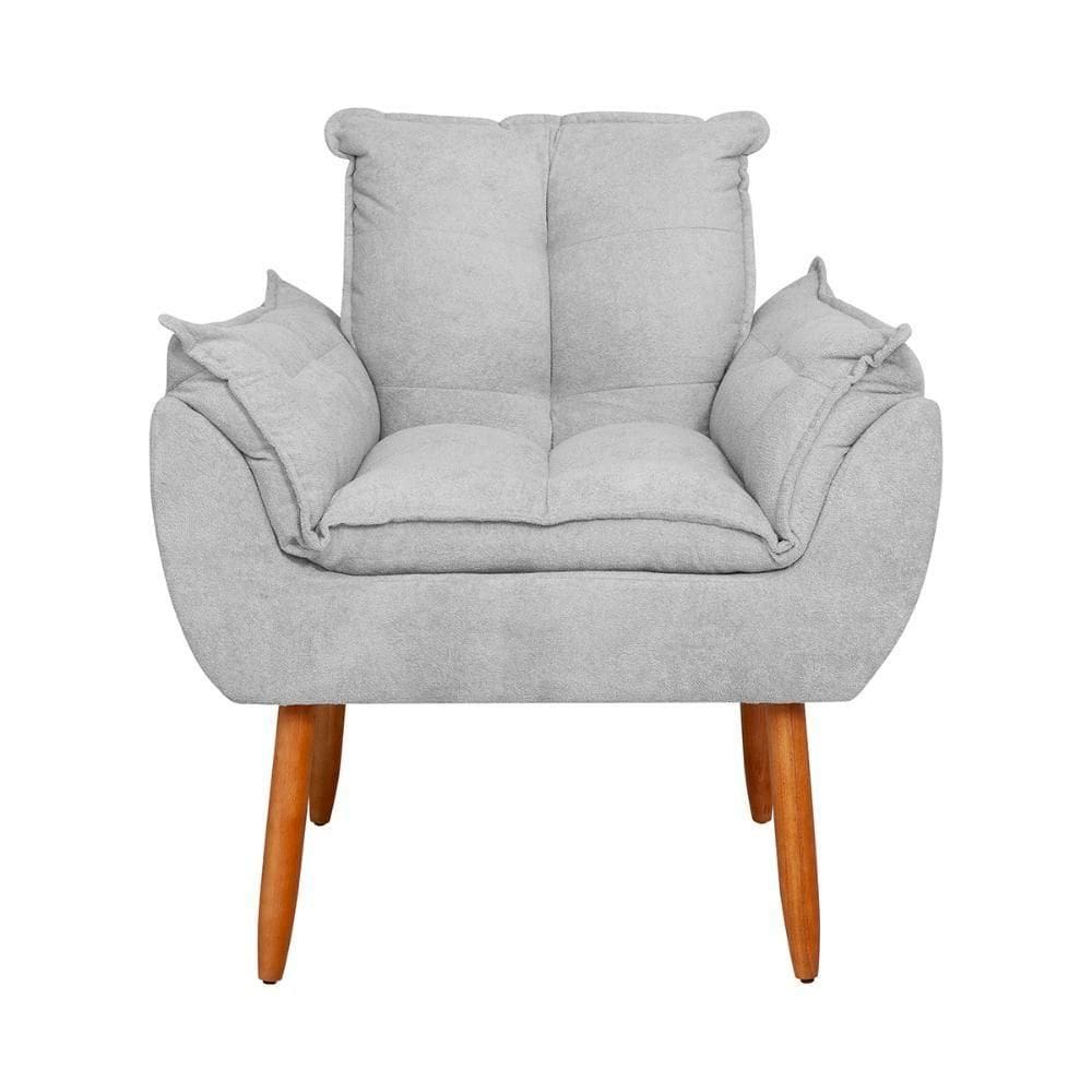 Poltrona Orgânica Bouclê Para Sala De Estar - Balaqui Decor Cor: Cinza