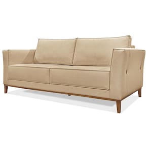 Sofa Balli 2 Lugares 170cm Pes Madeira Linho 221 Dourado Ezz Dourado