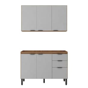 Cozinha Modulada Composição 9 Firenze 2 Peças Amêndola Nude - Demóbile Amêndola Nude