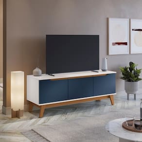 Rack Kappesberg 3 Portas Branco/azul 136cm