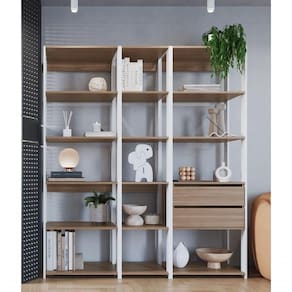 Kit Estante Livreiro 03 Pecas 183x160cm Branco Montana Proddy Branco Montana