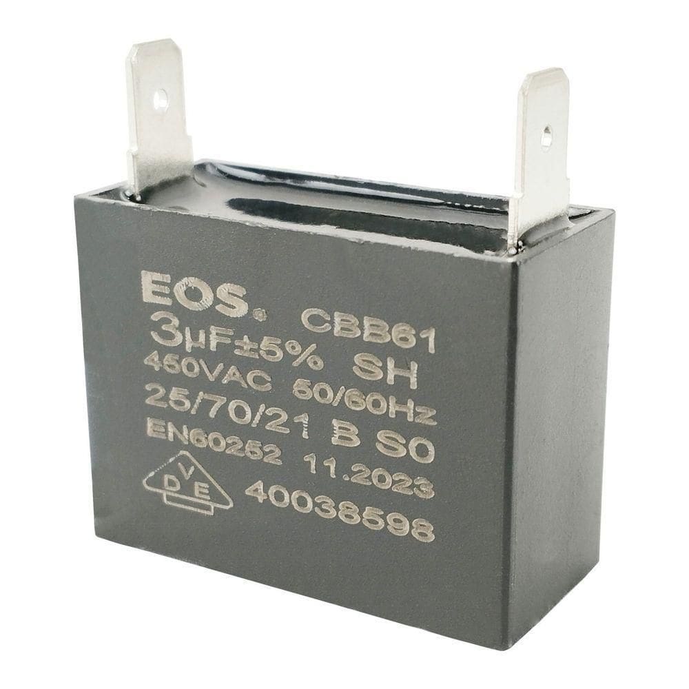 Capacitor Caixa Preto 3 Uf 450v
