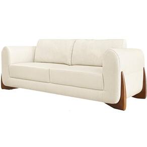Sofa Jolie 3 Lugares 200cm Pes Boomerang Linho 213 Natural Ezz Natural