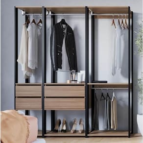 Kit Guarda Roupa Closet 03 Peças 183x160cm Preto Montana Proddy Preto Montana