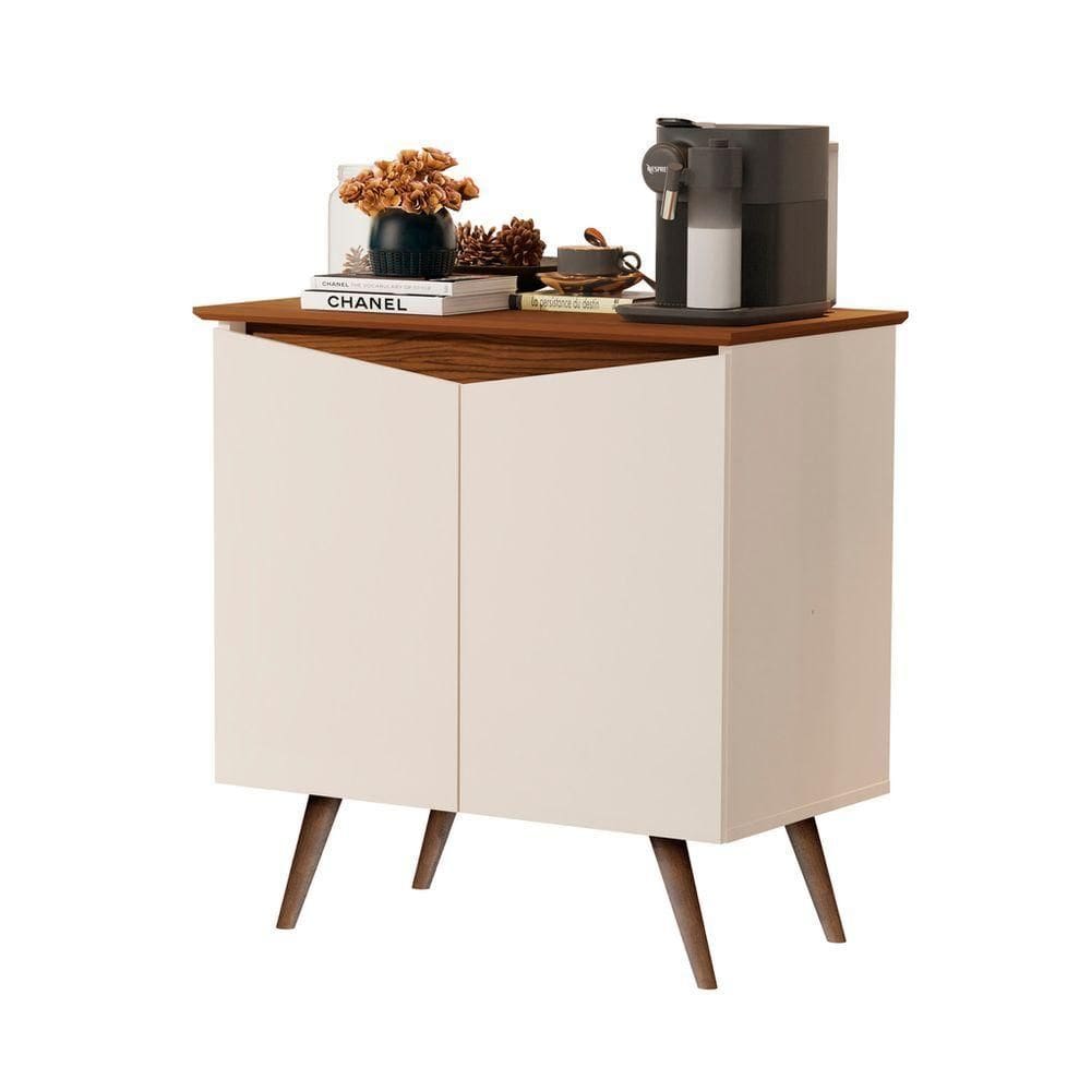 Buffet Aparador  2 Portas Retrô offwhite-freijó - Branco