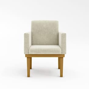 Kit 02 Poltronas Decorativa Reforçada Suede Bege - Balaqui Decor Cor: Bege