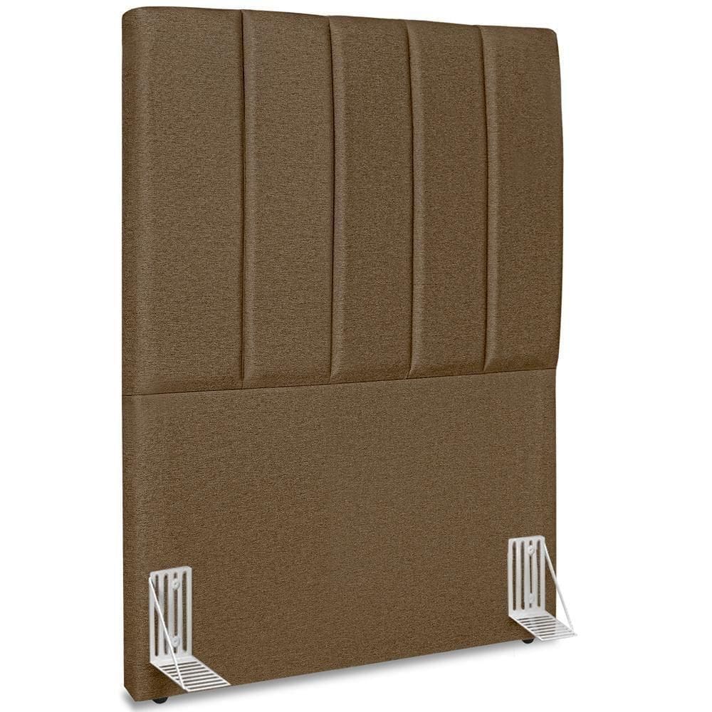 Cabeceira Solteiro 90cm Allia Linho Marrom Rm Marrom