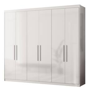 Guarda Roupa Venice 6 Portas, 4 Gavetas E 4 Cabideiros Branco - Demóbile Branco