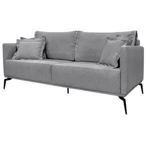 Sofa Sala De Estar Liv 2 Lugares Pes Aço Linho 232 Cinza Ezz Cinza