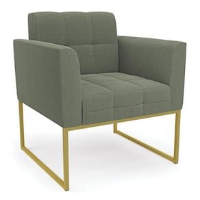 Poltrona Sala De Estar Industrial Dourado Elisa Bouclê D03 - D`rossi Cor Menta