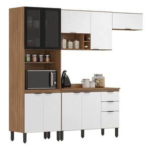 Cozinha Modulada Composição 6 Firenze 4 Peças Amêndola Branco - Demóbile Amêndola Branco