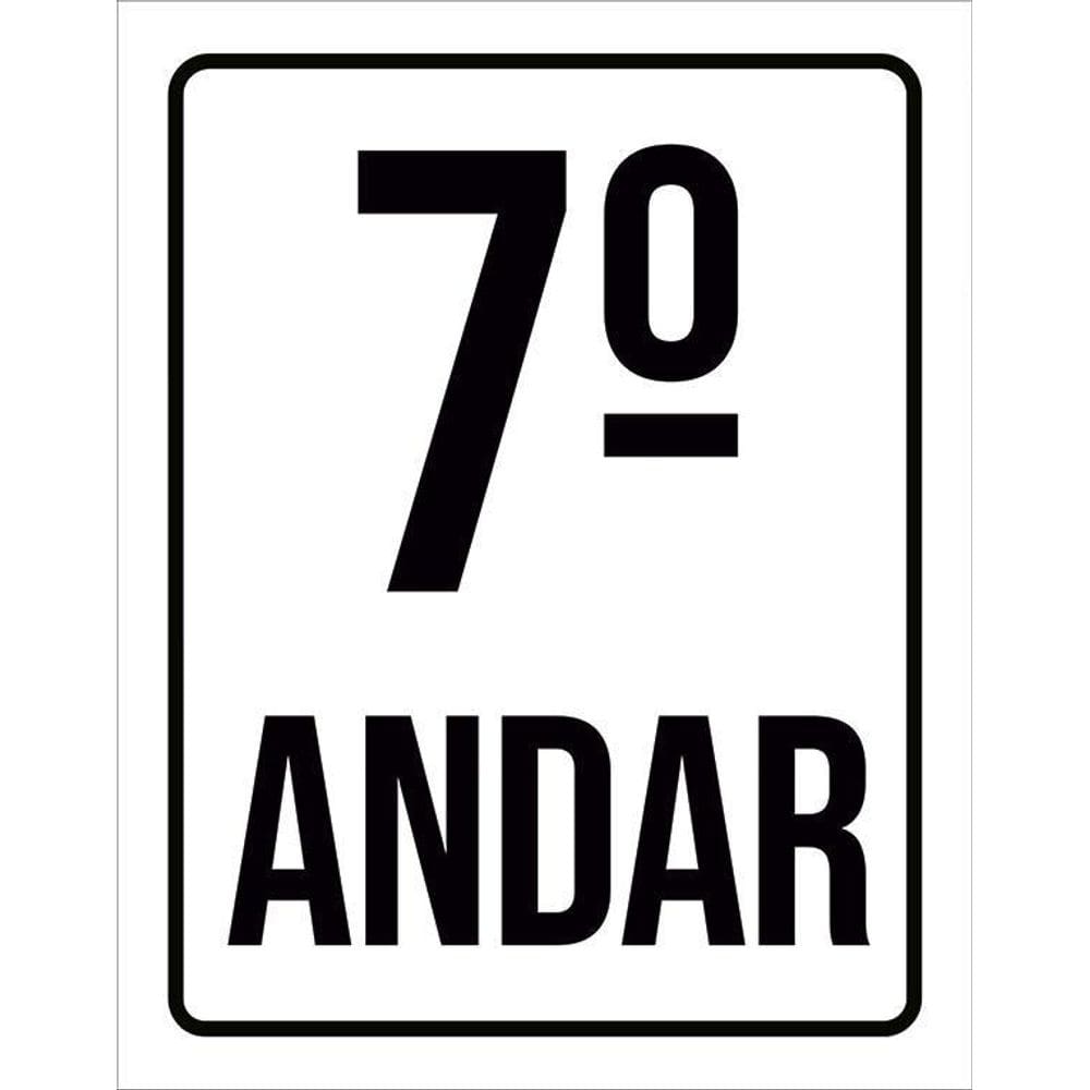 Kit 3 Placas Sinalização Ambiente Identificação 7º Andar