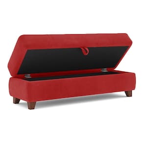 Recamier Calçadeira Bella 1,40m Suede Vermelho - Clique Decorações