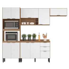 Cozinha Modulada Composição 3 Firenze 4 Peças Amêndola Branco - Demóbile Amêndola Branco