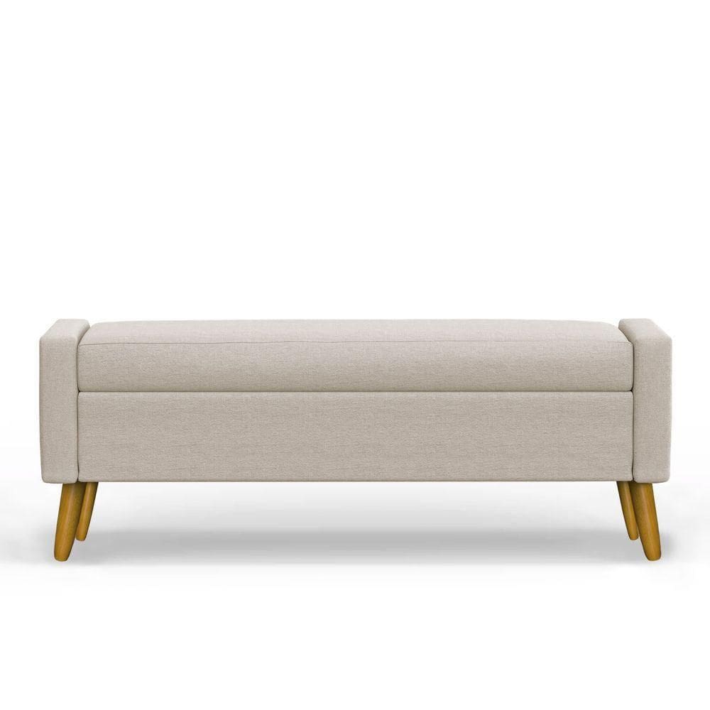 Recamier Bau Londres 1,40m Linho Bege - Clique Decor
