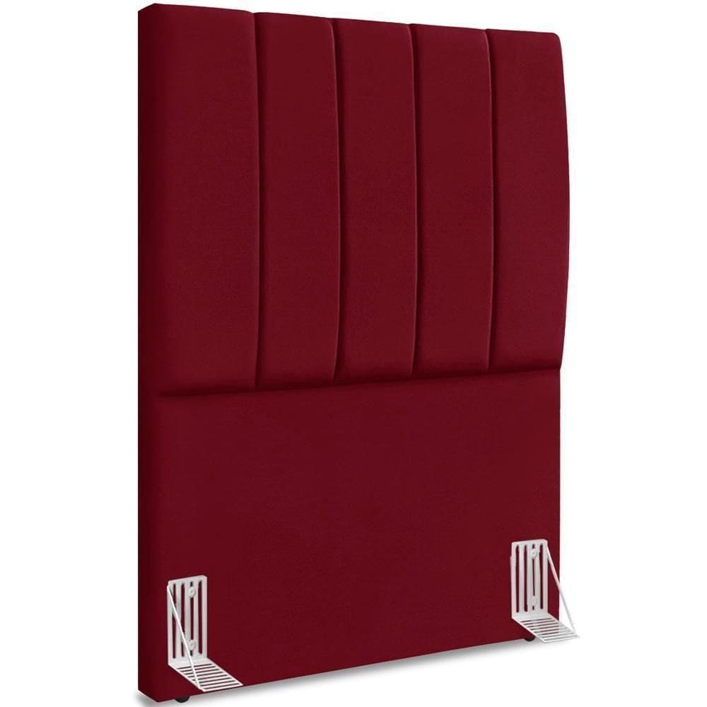 Cabeceira Solteiro 90cm Allia Suede Vinho Rm Vinho