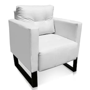 Poltrona Livia Corino Branco Base Industrial Preto - D`rossi