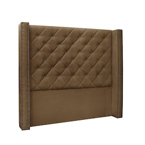Cabeceira Cama Box King 195cm e Recamier Vicenza Suede S04 Cor Caramelo