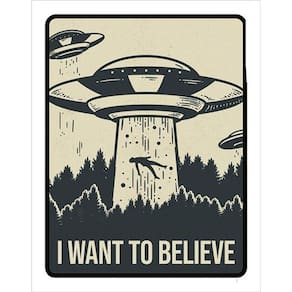 Kit 3 Placas Decorativa I Want To Believe Aliens Alienigena