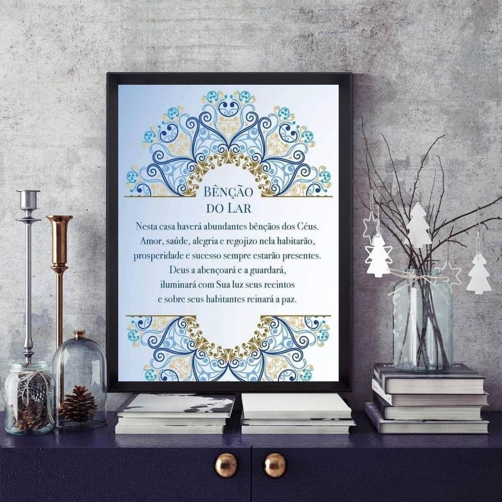Quadro Decorativo Benção Do Lar 24X18Cm - Com Vidro