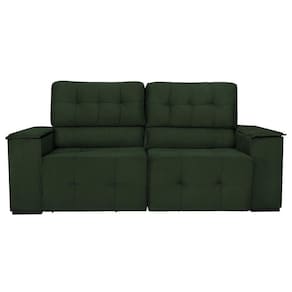 Sofá Cama Retrátil Sala Vicenza 175cm Linho Cor Verde
